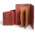 Smead SafeSHIELD 2/5 Tab Cut Legal Recycled Classification Folder, Red, 8 1/2" Width x 14" Length, 10 / Box, SMD19075