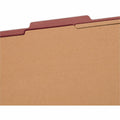 Smead SafeSHIELD 2/5 Tab Cut Legal Recycled Classification Folder, Red, 8 1/2" Width x 14" Length, 10 / Box, SMD19075