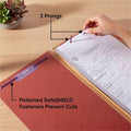 Smead SafeSHIELD 2/5 Tab Cut Legal Recycled Classification Folder, Red, 8 1/2" Width x 14" Length, 10 / Box, SMD19075