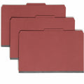 Smead SafeSHIELD 2/5 Tab Cut Legal Recycled Classification Folder, Red, 8 1/2" Width x 14" Length, 10 / Box, SMD19079