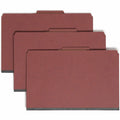Smead SafeSHIELD 2/5 Tab Cut Legal Recycled Classification Folder, Red, 8 1/2" Width x 14" Length, 10 / Box, SMD19092
