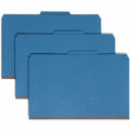 Smead SafeSHIELD 2/5 Tab Cut Legal Recycled Classification Folder, Dark Blue, 8 1/2" Width x 14" Length, 10 / Box, SMD19096