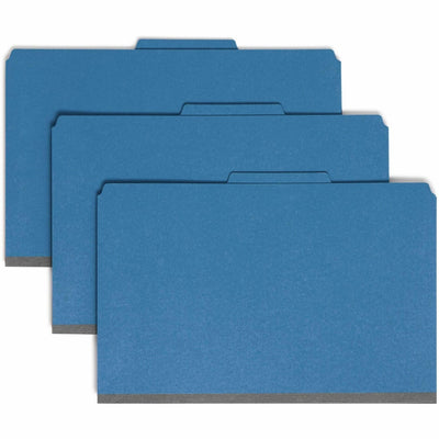 Smead SafeSHIELD 2/5 Tab Cut Legal Recycled Classification Folder, Dark Blue, 8 1/2" Width x 14" Length, 10 / Box, SMD19096