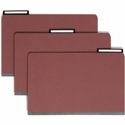 Smead SafeSHIELD 1/3 Tab Cut Legal Recycled Classification Folder, Red, 8 1/2" Width x 14" Length, 10 / Box, SMD19230