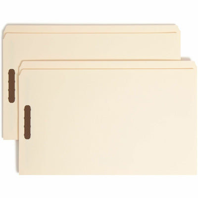 Smead Straight Tab Cut Legal Recycled Fastener Folder, Manila, 8 1/2" Width x 14" Length, 50 / Box, SMD19513
