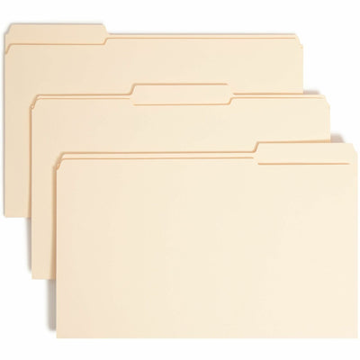 Smead 1/3 Tab Cut Legal Recycled Fastener Folder, Manila, 8 1/2" Width x 14" Length, 50 / Box, SMD19534