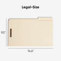 Smead 1/3 Tab Cut Legal Recycled Fastener Folder, Manila, 8 1/2" Width x 14" Length, 50 / Box, SMD19537