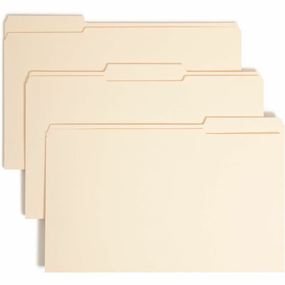 Smead 1/3 Tab Cut Legal Recycled Fastener Folder, Manila, 8 1/2" Width x 14" Length, 50 / Box, SMD19595