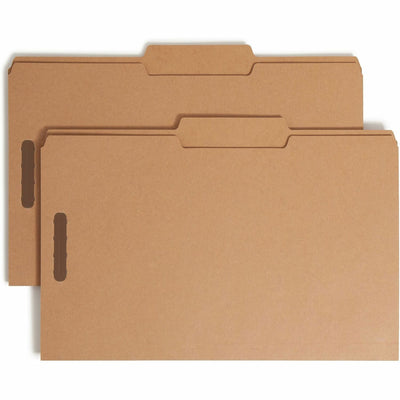 Smead 2/5 Tab Cut Legal Recycled Fastener Folder, Kraft, 8 1/2" Width x 14" Length, 50 / Box — view 1