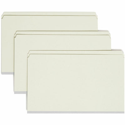 Smead Straight Tab Cut Legal Recycled Fastener Folder, Green, 8 1/2" Width x 14" Length, 25 / Box, SMD19910