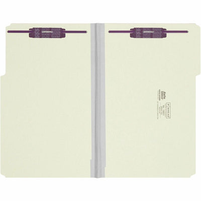 Smead 1/3 Tab Cut Legal Recycled Fastener Folder, Green, 8 1/2" Width x 14" Length, 25 / Box, SMD19931