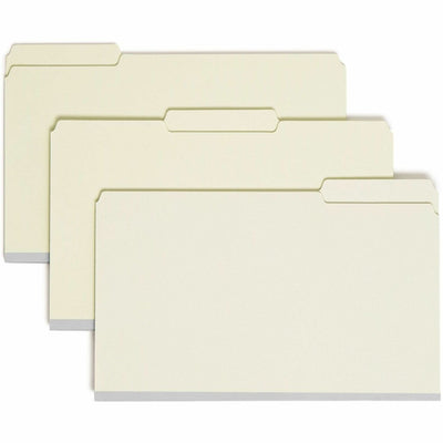 Smead 1/3 Tab Cut Legal Recycled Fastener Folder, Green, 8 1/2" Width x 14" Length, 25 / Box, SMD19934