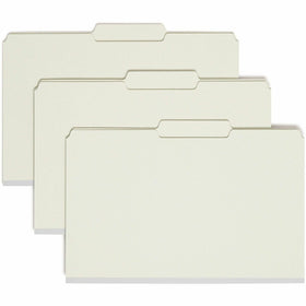 Smead 2/5 Tab Cut Legal Recycled Fastener Folder, Green, 8 1/2" Width x 14" Length, 25 / Box, SMD19982