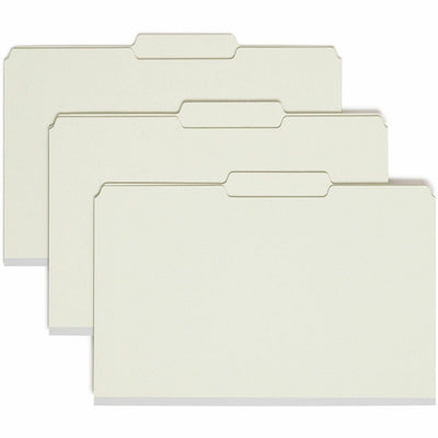Smead 2/5 Tab Cut Legal Recycled Fastener Folder, Green, 8 1/2" Width x 14" Length, 25 / Box, SMD19982