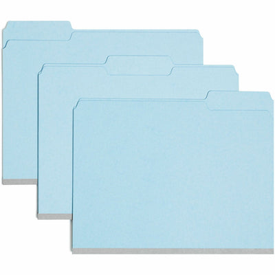 Smead Colored 1/3 Tab Cut Letter Recycled Top Tab File Folder, Blue, 8 1/2" Width x 11" Length, 25 / Box, SMD21530