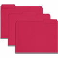 Smead Colored 1/3 Tab Cut Letter Recycled Top Tab File Folder, Bright Red, 8 1/2" Width x 11" Length, 25 / Box, SMD21538