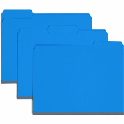 Smead Colored 1/3 Tab Cut Letter Recycled Top Tab File Folder, Dark Blue, 8 1/2" Width x 11" Length, 25 / Box — view 1