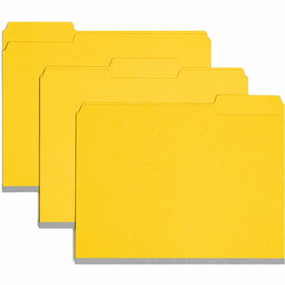 Smead Colored 1/3 Tab Cut Letter Recycled Top Tab File Folder, Yellow, 8 1/2" Width x 11" Length, 25 / Box, SMD21562