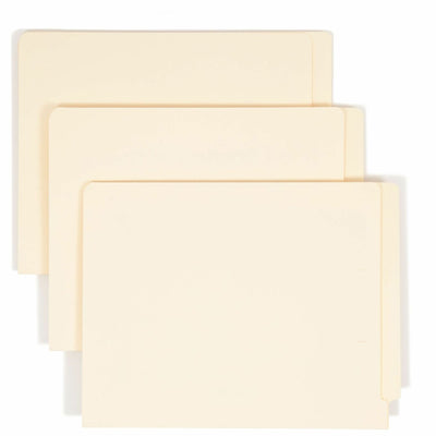 Smead Straight Tab Cut Letter Recycled End Tab File Folder, Manila, 8 1/2" Width x 11" Length, 100 / Box, SMD24100
