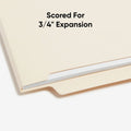 Smead Shelf-Master Straight Tab Cut Letter Recycled End Tab File Folder, Manila, 8 1/2" Width x 11" Length, 100 / Box, SMD24110