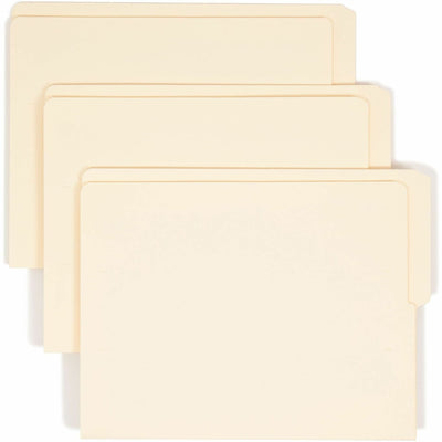 Smead Shelf-Master 1/2 Tab Cut Letter Recycled End Tab File Folder, Manila, 8 1/2" Width x 11" Length, 100 / Box, SMD24127