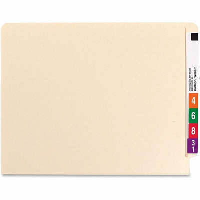 Smead Straight Tab Cut Letter Recycled End Tab File Folder, Manila, 8 1/2" Width x 11" Length, 50 / Box, SMD24275