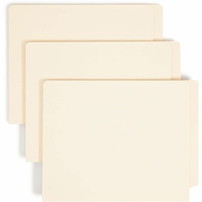 Smead Straight Tab Cut Letter Recycled End Tab File Folder, Manila, 8 1/2" Width x 11" Length, 50 / Box, SMD24275