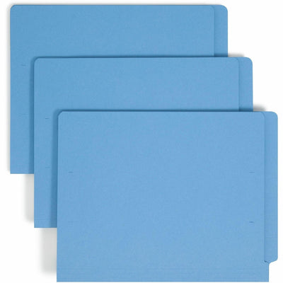 Smead Shelf-Master Straight Tab Cut Letter Recycled End Tab File Folder, Blue, 8 1/2" Width x 11" Length, 100 / Box, SMD25010