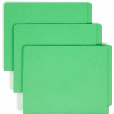 Smead Colored Straight Tab Cut Letter Recycled End Tab File Folder, Green, 8 1/2" Width x 11" Length, 100 / Box, SMD25110