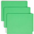 Smead Colored Straight Tab Cut Letter Recycled End Tab File Folder, Green, 8 1/2" Width x 11" Length, 100 / Box, SMD25110