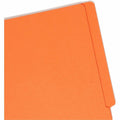 Smead Shelf-Master Straight Tab Cut Letter Recycled End Tab File Folder, Orange, 8 1/2" Width x 11" Length, 100 / Box, SMD25510