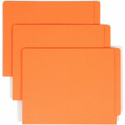Smead Shelf-Master Straight Tab Cut Letter Recycled End Tab File Folder, Orange, 8 1/2" Width x 11" Length, 100 / Box, SMD25510
