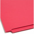 Smead Shelf-Master Straight Tab Cut Letter Recycled End Tab File Folder, Red, 8 1/2" Width x 11" Length, 100 / Box, SMD25710