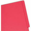 Smead Shelf-Master Straight Tab Cut Letter Recycled End Tab File Folder, Red, 8 1/2" Width x 11" Length, 100 / Box, SMD25710