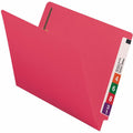 Smead Shelf-Master Straight Tab Cut Letter Recycled Fastener Folder, Red, 8 1/2" Width x 11" Length, 50 / Box, SMD25740