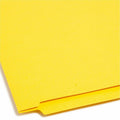 Smead Colored Straight Tab Cut Letter Recycled End Tab File Folder, Yellow, 8 1/2" Width x 11" Length, 100 / Box, SMD25910