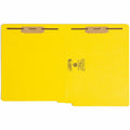 Smead Colored Straight Tab Cut Letter Recycled Fastener Folder, Yellow, 8 1/2" Width x 11" Length, 50 / Box, SMD25940