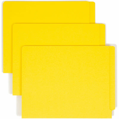 Smead Colored Straight Tab Cut Letter Recycled Fastener Folder, Yellow, 8 1/2" Width x 11" Length, 50 / Box, SMD25940