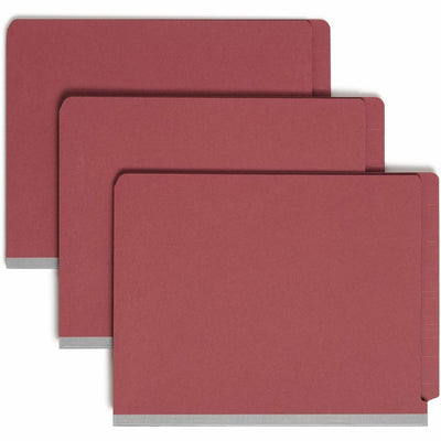 Smead Straight Tab Cut Letter Recycled Classification Folder, Bright Red, 8 1/2" Width x 11" Length, 10 / Box, SMD26783