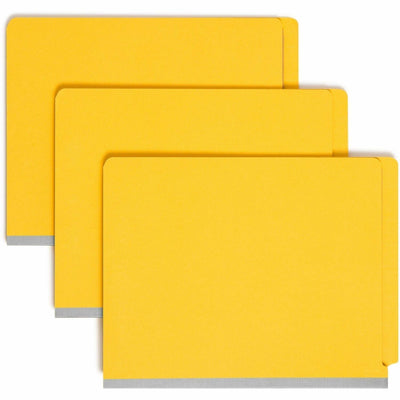Smead Straight Tab Cut Letter Recycled Classification Folder, Yellow, 8 1/2" Width x 11" Length, 10 / Box, SMD26789