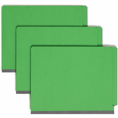 Smead Straight Tab Cut Letter Recycled Classification Folder, Green, 8 1/2" Width x 11" Length, 10 / Box — view 1