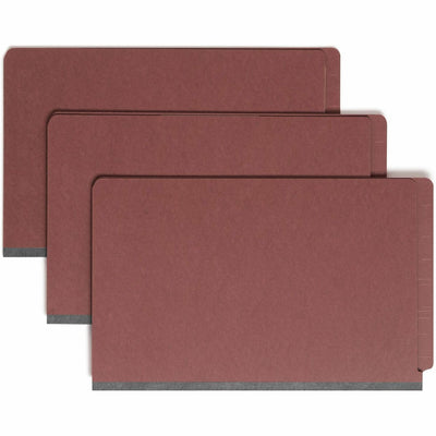 Smead 1/3 Tab Cut Legal Recycled Classification Folder, Red, 8 1/2" Width x 14" Length, 10 / Box, SMD29865
