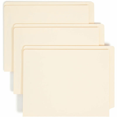 Smead Straight Tab Cut Letter Recycled Fastener Folder, Manila, 8 1/2" Width x 11" Length, 50 / Box, SMD34100
