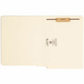 Smead Straight Tab Cut Letter Recycled Fastener Folder, Manila, 8 1/2" Width x 11" Length, 50 / Box, SMD34110