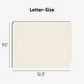 Smead Straight Tab Cut Letter Recycled Fastener Folder, Manila, 8 1/2" Width x 11" Length, 50 / Box, SMD34115