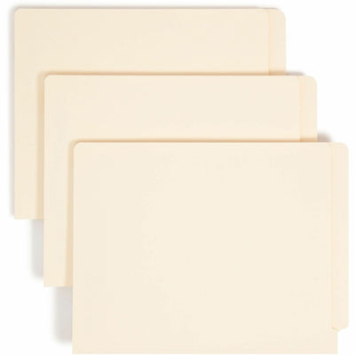 Smead Straight Tab Cut Letter Recycled Fastener Folder, Manila, 8 1/2" Width x 11" Length, 50 / Box, SMD34215
