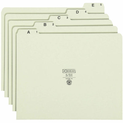 Smead A-Z 1/5 Tab Cut Recycled Letter Pressboard Guides, 1 Set, SMD50376
