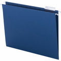Smead 1/5 Tab Cut Letter Recycled Hanging Folder, Navy Blue, 8 1/2" Width x 11" Length, 25 / Box, SMD64057