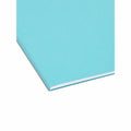 Smead Colored 1/5 Tab Cut Letter Recycled Hanging Folder, Aqua, 8 1/2" Width x 11" Length, 25 / Box, SMD64058