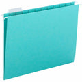 Smead Colored 1/5 Tab Cut Letter Recycled Hanging Folder, Aqua, 8 1/2" Width x 11" Length, 25 / Box, SMD64058
